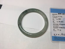 Load image into Gallery viewer, 58mm Certified Type A 100% Natural icy watery light green/dark green/black Jadeite bangle PD110-8526
