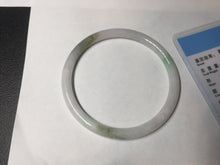 Load image into Gallery viewer, 56.5mm 100% natural Type A sunny green white round cut jadeite jade bangle BL98-4669
