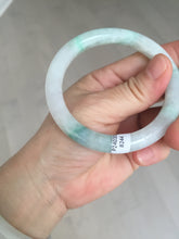 Load image into Gallery viewer, 55mm Certified type A 100% Natural sunny green/white round cut Jadeite bangle BN76
