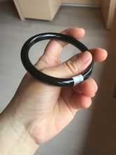 Load image into Gallery viewer, 59.5mm 100% Natural dark green/black meteorite Stellar Night sky round cut nephrite bangle HF101-8251
