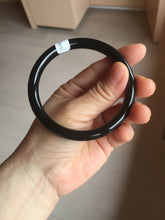 Load image into Gallery viewer, 59.5mm 100% Natural dark green/black meteorite Stellar Night sky round cut nephrite bangle HF101-8251
