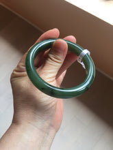 Load image into Gallery viewer, 56.3mm certified 100% Natural dark green black (碧玉) round cut nephrite Jade bangle HT104-1584
