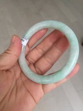 Load image into Gallery viewer, 55mm Certified type A 100% Natural sunny green/white round cut Jadeite bangle BN75
