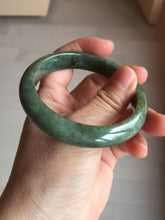 Load image into Gallery viewer, 55.7mm certified 100% natural type A dark green/black jadeite jade bangle PA35-1234
