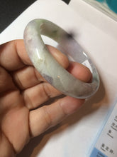 Load image into Gallery viewer, 53mm 100% natural certified sunny green/purple jadeite jade bangle AF82-2528
