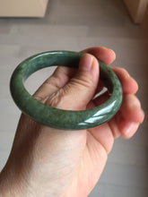 Load image into Gallery viewer, 55.7mm certified 100% natural type A dark green/black jadeite jade bangle PA35-1234
