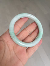 Load image into Gallery viewer, 55mm Certified type A 100% Natural sunny green/white round cut Jadeite bangle BN75
