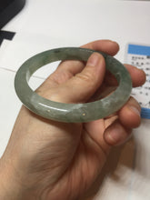 Load image into Gallery viewer, 58mm Certified Type A 100% Natural icy watery light green/dark green/black Jadeite bangle PD110-8526
