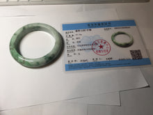 Load image into Gallery viewer, 57.7mm certified 100% natural type A sunny green/black jadeite jade bangle AU52-0234
