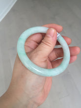 Load image into Gallery viewer, 55mm Certified type A 100% Natural sunny green/white round cut Jadeite bangle BN75
