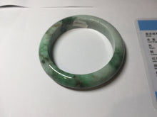 Load image into Gallery viewer, 57.7mm certified 100% natural type A sunny green/black jadeite jade bangle AU52-0234
