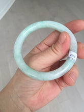 Load image into Gallery viewer, 55mm Certified type A 100% Natural sunny green/white round cut Jadeite bangle BN75
