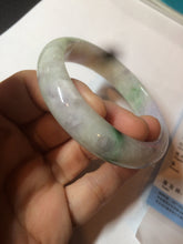 Load image into Gallery viewer, 53mm 100% natural certified sunny green/purple jadeite jade bangle AF82-2528
