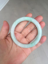 Load image into Gallery viewer, 55mm Certified type A 100% Natural sunny green/white round cut Jadeite bangle BN75
