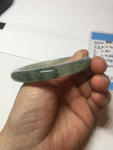 Load image into Gallery viewer, 58mm Certified Type A 100% Natural icy watery light green/dark green/black Jadeite bangle PD110-8526
