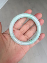 Load image into Gallery viewer, 55mm Certified type A 100% Natural sunny green/white round cut Jadeite bangle BN75
