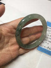 Load image into Gallery viewer, 58mm Certified Type A 100% Natural icy watery light green/dark green/black Jadeite bangle PD110-8526
