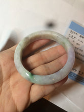 Load image into Gallery viewer, 53mm 100% natural certified sunny green/purple jadeite jade bangle AF82-2528
