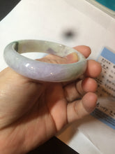 Load image into Gallery viewer, 53mm 100% natural certified sunny green/purple jadeite jade bangle AF82-2528
