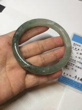 Load image into Gallery viewer, 58mm Certified Type A 100% Natural icy watery light green/dark green/black Jadeite bangle PD110-8526
