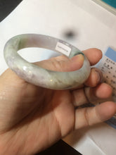 Load image into Gallery viewer, 53mm 100% natural certified sunny green/purple jadeite jade bangle AF82-2528
