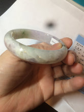 Load image into Gallery viewer, 53mm 100% natural certified sunny green/purple jadeite jade bangle AF82-2528
