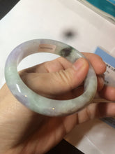 Load image into Gallery viewer, 53mm 100% natural certified sunny green/purple jadeite jade bangle AF82-2528
