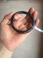 Load image into Gallery viewer, 55.5mm Certified Type A 100% Natural black (Wuji) slim round cut Jadeite Jade bangle PC43-2572
