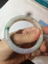 Load image into Gallery viewer, 53mm 100% natural certified sunny green/purple jadeite jade bangle AF82-2528
