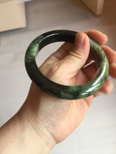 Load image into Gallery viewer, 58.5mm Certified 100% natural Type A dark green/black jadeite bangle PD32-9768
