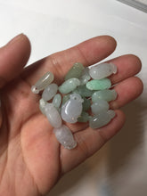 Load image into Gallery viewer, 100% natural type An icy watery light purple green white blessed melon 福瓜) Jadeite Jade pendant group BP58
