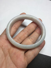 Load image into Gallery viewer, 53mm 100% natural light green purple white oval jadeite jade bangle BF128
