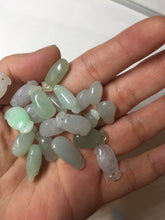 Load image into Gallery viewer, 100% natural type An icy watery light purple green white blessed melon 福瓜) Jadeite Jade pendant group BP58
