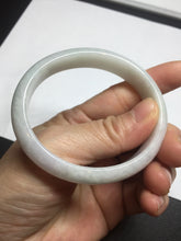 Load image into Gallery viewer, 53mm 100% natural light green purple white oval jadeite jade bangle BF128
