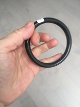 Load image into Gallery viewer, 59.5mm 100% Natural dark green/black meteorite Stellar Night sky round cut nephrite bangle HF101-8251
