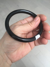 Load image into Gallery viewer, 59.5mm 100% Natural dark green/black meteorite Stellar Night sky round cut nephrite bangle HF101-8251
