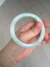 Load image into Gallery viewer, Shopify only. 55.7mm certified 100% natural icy watery light white/sunny green jadeite jade bangle BN73-9363
