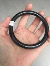 Load image into Gallery viewer, 65mm 100% Natural dark green/black meteorite Stellar Night sky round cut nephrite bangle HF102-8250
