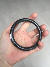 Load image into Gallery viewer, 65mm 100% Natural dark green/black meteorite Stellar Night sky round cut nephrite bangle HF102-8250
