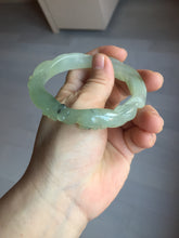 Load image into Gallery viewer, 55.6mm Certified Type A 100% Natural deep sea green/blue/gray/black Guatemala Jadeite bangle BM2-4440
