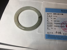Load image into Gallery viewer, 53.3mm certified 100% natural Type A light green yellow with floating seaweed round cut jadeite jade bangle BM63-6612
