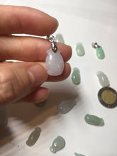 Load image into Gallery viewer, 100% natural type An icy watery light purple green white blessed melon 福瓜) Jadeite Jade pendant group BP58
