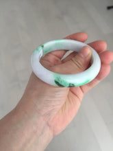 Load image into Gallery viewer, 卖了  57mm certified Type A 100% Natural sunny green/purple/white(白底青) Jadeite Jade bangle BF138-4073
