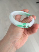 Load image into Gallery viewer, 卖了  57mm certified Type A 100% Natural sunny green/purple/white(白底青) Jadeite Jade bangle BF138-4073
