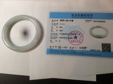 Load image into Gallery viewer, 54mm Certified type A 100%  Natural white/light green round cut Jadeite bangle W98-6505
