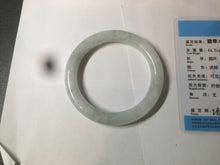 Load image into Gallery viewer, 54mm Certified type A 100%  Natural white/light green round cut Jadeite bangle W98-6505
