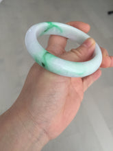 Load image into Gallery viewer, 卖了  57mm certified Type A 100% Natural sunny green/purple/white(白底青) Jadeite Jade bangle BF138-4073
