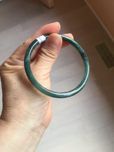 Load image into Gallery viewer, 59mm Certified Type A 100% Natural dark green/blue/gray Guatemala slim round cut Jadeite bangle PA156-8848
