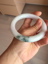 Load image into Gallery viewer, 60mm certified 100% natural light green/white/purple chubby round cut jadeite jade bangle BS40-8569
