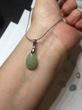 Load image into Gallery viewer, 100% natural icy watery green white type A jadeite jade small water drop pendant necklace group BP59
